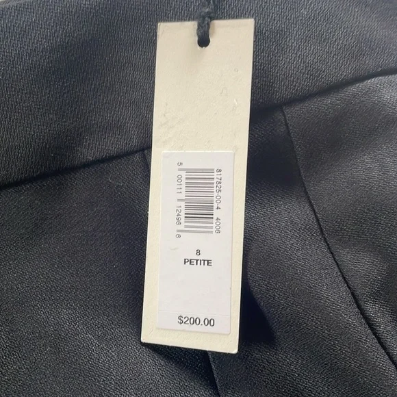 NWT Banana Republic | Tuxedo Pants | Straight Leg | Black | size 8 Petite - Picture 2 of 5